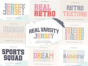 Varsity Jersey Bundle Font for Bold Athletic Designs